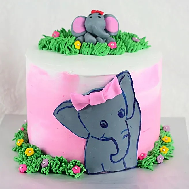 6 Layer Cute Elephant Chocolate Cake 1 Kg image
