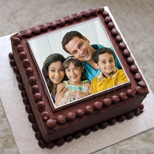Square Chocolate Photo Cake image