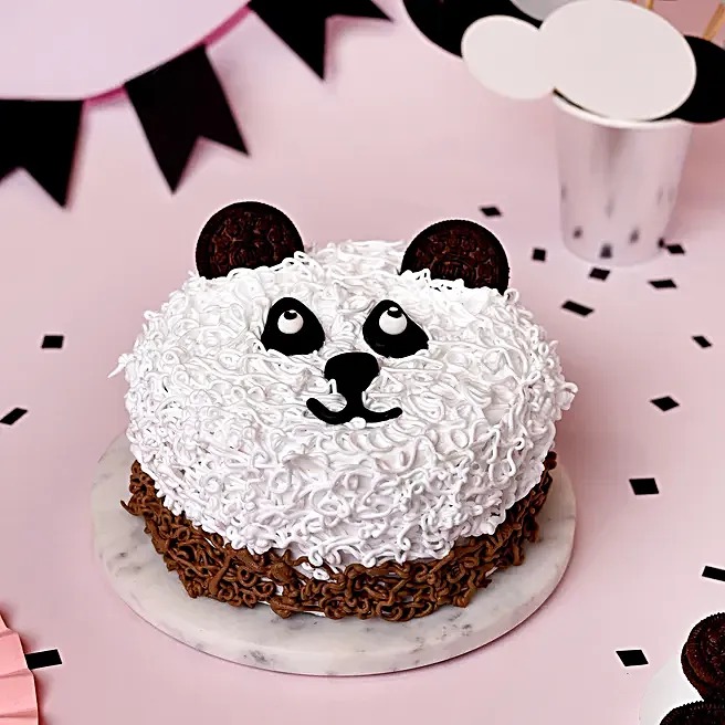 Cute Panda Chocolate Cake Half Kg image