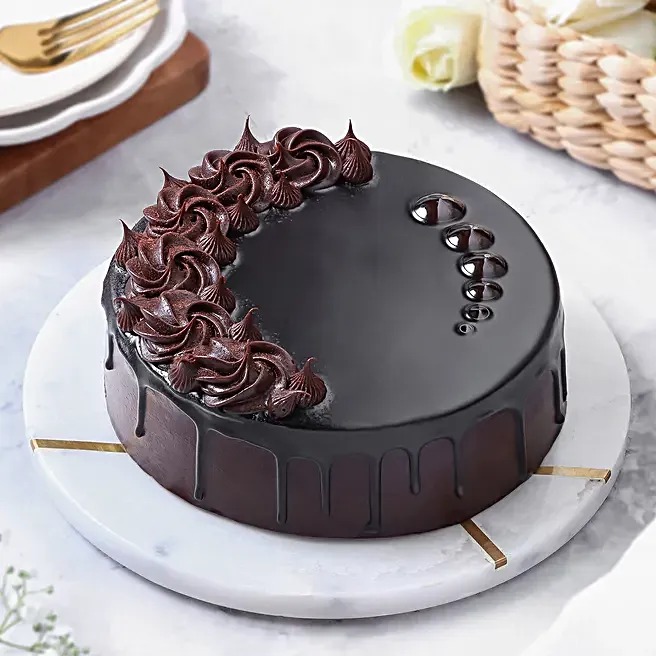 Velvety Chocolate Eggless Truffle Cake image